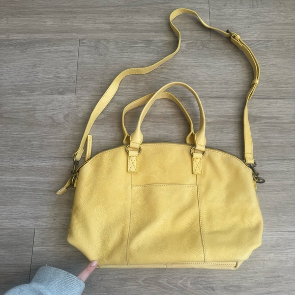 American Leather Co. Butter Yellow Leather Multiway Handbag - Picture 2 of 9